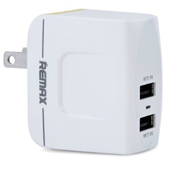 Remax Adapter USB Charger หัวชาร์จ Smart Phone 2 ช่อง (3.4A Output) (สีขาว)