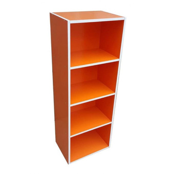 SUN กล่องคัลเลอร์บ็อกไม้อเนกประสงค์ 4ชั้นโล่ง (สีส้ม)