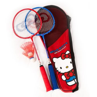 Hello Kitty 40th Anniversary ไม้แบดมินตันแพ็คคู่พร้อมลูก Badminton Set - Red/ Blue/ White