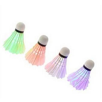 Dark Night 4 Pcs Colorful LED Badminton Feather Shuttlecock Shuttlecocks (Intl)