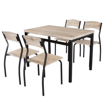 U-RO DECOR ชุดโต๊ะรับประทานอาหาร โต๊ะ 1 ตัว+เก้าอี้ 4 ตัว รุ่น SONOMA ( สีซานรีโม่/ขาสีน้ำตาลเข้ม )
