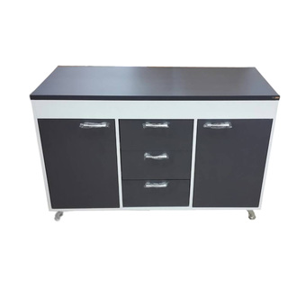 ENZIO Counterตู้ครัวเมลามีน (ทนน้ำและความร้อนดีเยี่ยม) ขนาด 120x60x84 รุ่น Delight D-120 (White/Graphite)