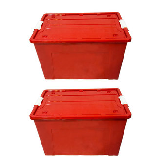 DMT กล่องอเนกประสงค์ (มีล้อ) 56ลิตร (สีแดง) จำนวน 2ใบ