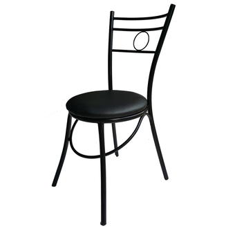 Inter Steel เก้าอี้เหล็ก เก้าอี้นั่งกินข้าว รุ่น CH777 (โครงดำ/เบาะดำ)