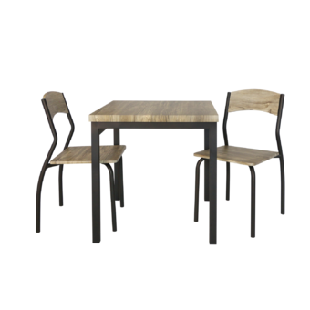 U-RO DECOR ชุดโต๊ะอาหาร โต๊ะ 1 เก้าอี้ 2 ตัว รุ่น SONOMA ( Oak / Brown Leg )