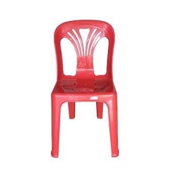 Inter Steel เก้าอี้พลาสติก มีพนักพิง รุ่นหลังW (สีแดง)