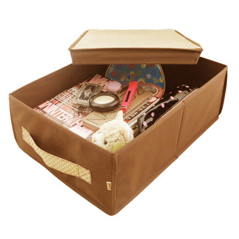 Hako กล่องเก็บห้องรกขนาดใหญ่ รุ่น Aki - Brownie ขนาด 42 x 20 x 48 ซม - สีโทนน้ำตาลลายจุด