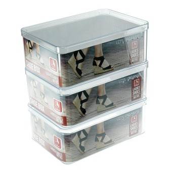 Box Box เซ็ตกล่องรองเท้า 887 RS แพ็ค 3 ชิ้น (สีใส)