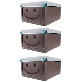 HHsociety กล่องเอนกประสงค์ Smile (แพ็ค3 ชิ้น) - สีน้ำตาล