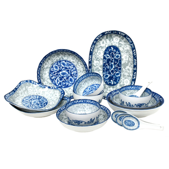 GALAXY ชุดอาหารเซรามิค (ถ้วย จาน ชาม และช้อน) PREMIUM CERAMICWARE SET 15 ชิ้น รุ่น BOX 218-S/15