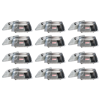 CCG SET 12 ชุด ชุดอุ่นอาหาร / ถาดอุ่นอาหาร ฝาแก้ว ขนาด 36 x 27 ซม. - Silver