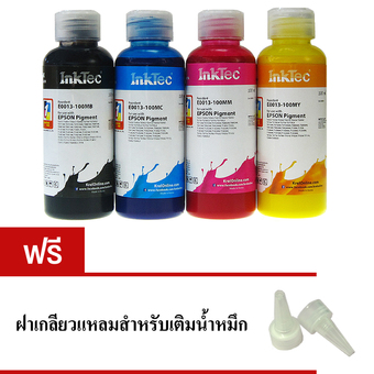 InkTec น้ำหมึกเติม Tank สำหรับ EPSON Pigment-Durabrite ทุกรุ่น 100 ml.กันน้ำ(Black,C,M,Y)-Pack 4 สี