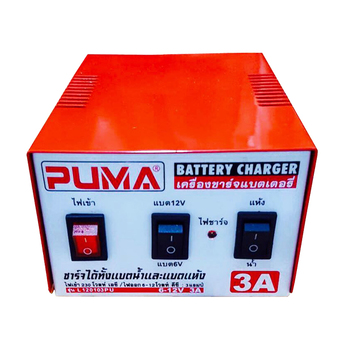 PUMA เครื่องชาร์จแบตเตอรี่อย่างดี ขนาด 6v-12v 3A