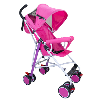 HHsociety รถเข็นเด็กพับได้ Baby Stroller รุ่น S-311 (สีชมพู/ตาข่ายดำ)