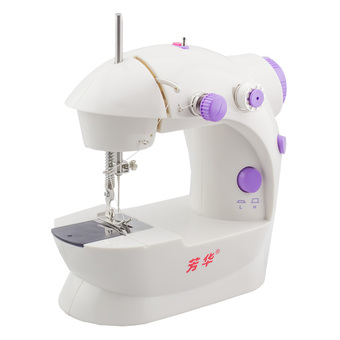 GetZhop จักรเย็บผ้าไฟฟ้าไร้สาย Mini Sewing Machine รุ่น Fhsm-202 พร้อม อุปกรณ์เสริมในเซต (สีขาวม่วง)
