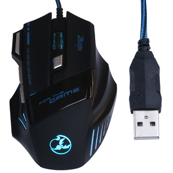 niceEshop Programable 7 Button 5500 DPI LED Wired Optical Gaming Mouse for PC (Black) (Intl)