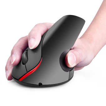 niceEshop Wireless Upright Vertical Grip Ergonomic USB Mouse (Black &amp; Red)