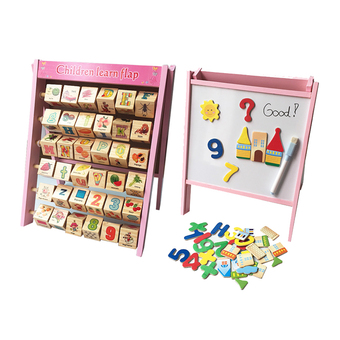 Wood Toy ของเล่นไม้ กระดานเสริมทักษะ 2 in 1 Children Learn Flap