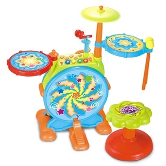 Nanny&amp;Babies กลองชุดอิเล็กทรอนิกส์ สำหรับเด็ก Melodious Jazz Drum