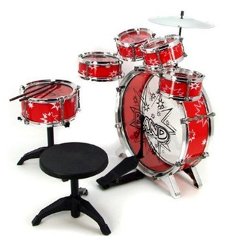 Toy&#039;s Mart Big Band Drum Percussion Musical Sound Playset Toy (Red)