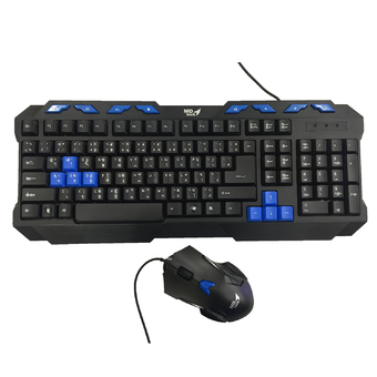 MD-TECH ชุดคีย์บอร์ดเมาส์ Keyboard kb222 + Mouse m103 (สีดำฟ้า)
