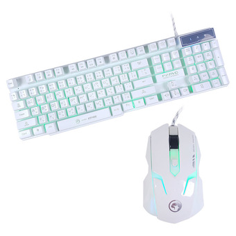 MARVO KM406 Set SEMI Mechanical Keyboard+Mouseชุด คีย์บอร์ด+เมาส์ ไฟ3สี(ขาว)