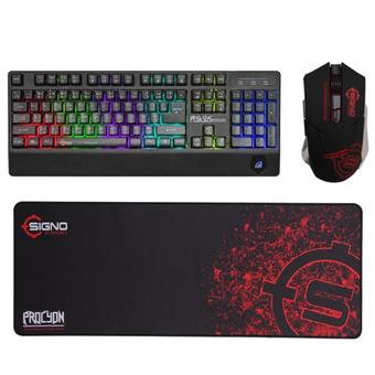 SIGNO E-Sport ชุดคีย์บอร์ดเมาส์ เกมมิ่ง รุ่น KB-739,GM-912 (สีดำ) + แผ่นรองเมาส์ Signo รุ่น MT312 Speed Edition