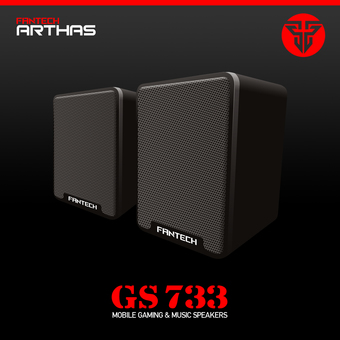 FANTECH ลำโพงเกมมิ่ง สเตริโอ2.1 360Surround Bass Membrane พร้อมสายปรับระดับเสียง - รุ่น GS733 (สีดำ)