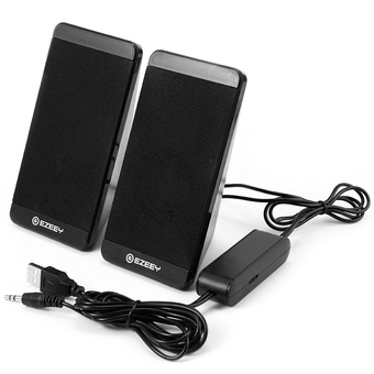 EZEEY S4 Mini Multimedia Speaker ลำโพงสำหรับ คอมพิวเตอร์, โน๊ตบุ๊ค, แท็บเล็ต, โทรศัพท์มือถือ (สีดำ)