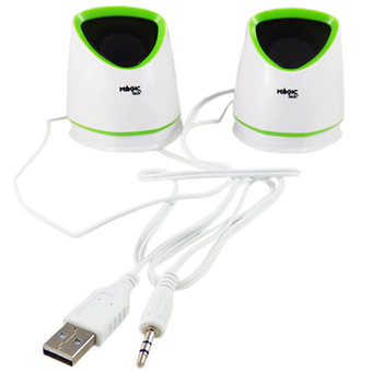 ART-TECH 2.0 Mini Multimedia Speaker ลำโพง สำหรับ คอมพิวเตอร์, โน๊ตบุ๊ค, MP3/MP4, โทรศัพท์มือถือ (สีขาว/เขียว)