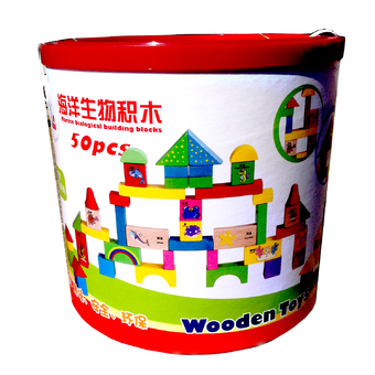 Perfect Toys บล็อคไม้ 50 ชิ้น /กล่องเก็บมีช่องหยอดบล็อคได้