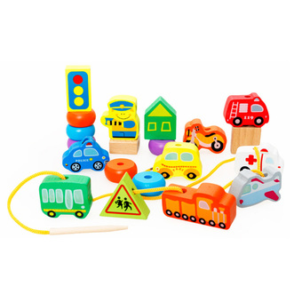 Trainandtoys ของเล่นร้อยเชือก ชุด Transport