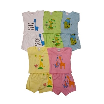 DD Kids เสื้อเด็กอ่อนพร้อมกางเกง สำหรับอายุ 0-4เดือน ( จำนวน 5 ชุด )100%Cotton