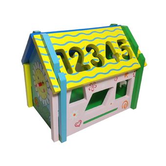 Films Toy บล๊อกบ้านไม้ประกอบ+บล๊อกไม้ตัวเลขและรูปทรงเลขาคณิต