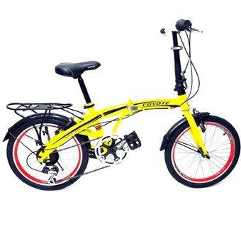 COYOTE จักรยานพับได้ 20 นิ้ว เกียร์ SHIMANO 7 SPEED รุ่น BLACKHAWK (สีเหลือง)