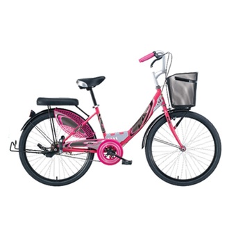 LA Bicycle จักรยาน รุ่น 24&quot; City ล้อเหล็ก steel (Pink)
