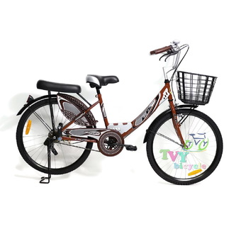 LA Bicycle จักรยาน รุ่น 24&quot; CITY STEEL RIM ( สีน้ำตาล )