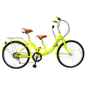 K-BIKE จักรยาน 2 อาน 24&quot; 6 speed รุ่น 24K57 2-SEAT101 (สีเหลือง)