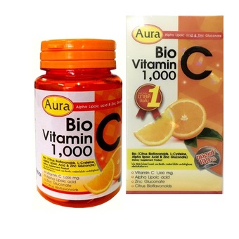Aura Bio Vitamin C 1,000 mg หน้าใส สุขภาพดี มีออร่า