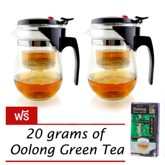 Binshangya กาน้ำชาพร้อมไส้กรอง 500 ml (2 ใบ) แถมฟรี ชาเขียวอูหลง 20 กรัม
