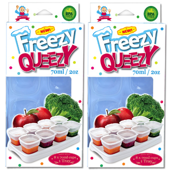 Alpha Baby FREEZY QUEEZY 2OZ BABY CUBES 2 PACK (WHITE )