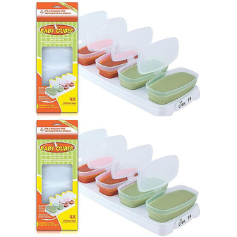 Baby Cubes ชุดภาชนะบรรจุอาหารสำหรับเด็ก 4 ออนซ์ (2 กล่อง)