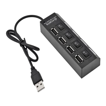 OEM HI-SPEED Took it USB 2.0 High Speed 4 Port Power On/Off Switch LED Hub For PC Laptop Notebook ( black)