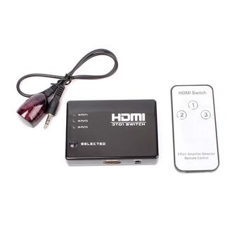 BUYINCOINS 3 Port HDMI Splitter Switch Switcher Hub Box 1080P HDTV PS3 Xbox 360 + IR Remote