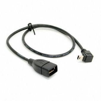 CY Chenyang 50cm 90 Degree Down Direction Angled USB Mini B 5Pin Male to USB Female OTG Cable (Intl)