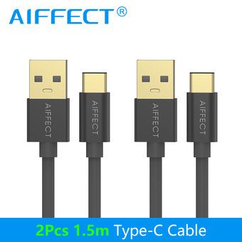 Aiffect 1.5M Type C USB Cable High Speed Sync Data and Charge Cord for MacBook 12&quot;/ChromeBook Pixel (Black) - INTL