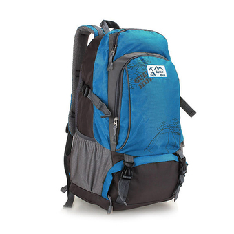 Outdoor sports bag men and women large backpack blue - Intl