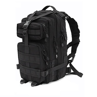 TravelGear24 กระเป๋าเป้เดินป่า เป้สะพายหลัง 3P Tactical Backpack Bag 25L (Black/สีดำ )