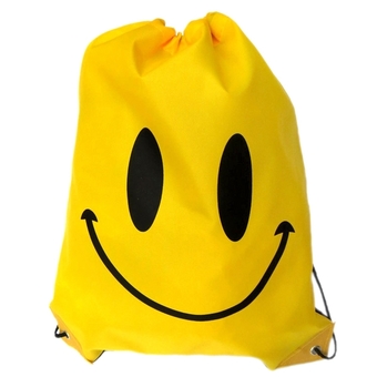 Swimming Drawstring Beach Bag Sport Gym Waterproof Backpack Duffle Smile Yellow (Intl)