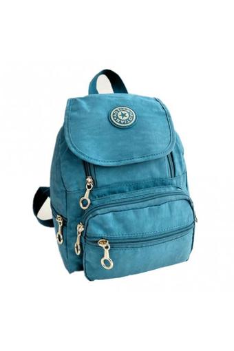 Nylon leisure Backpack Rucksack School Satchel Hiking Bag Bookbag Clear Blue